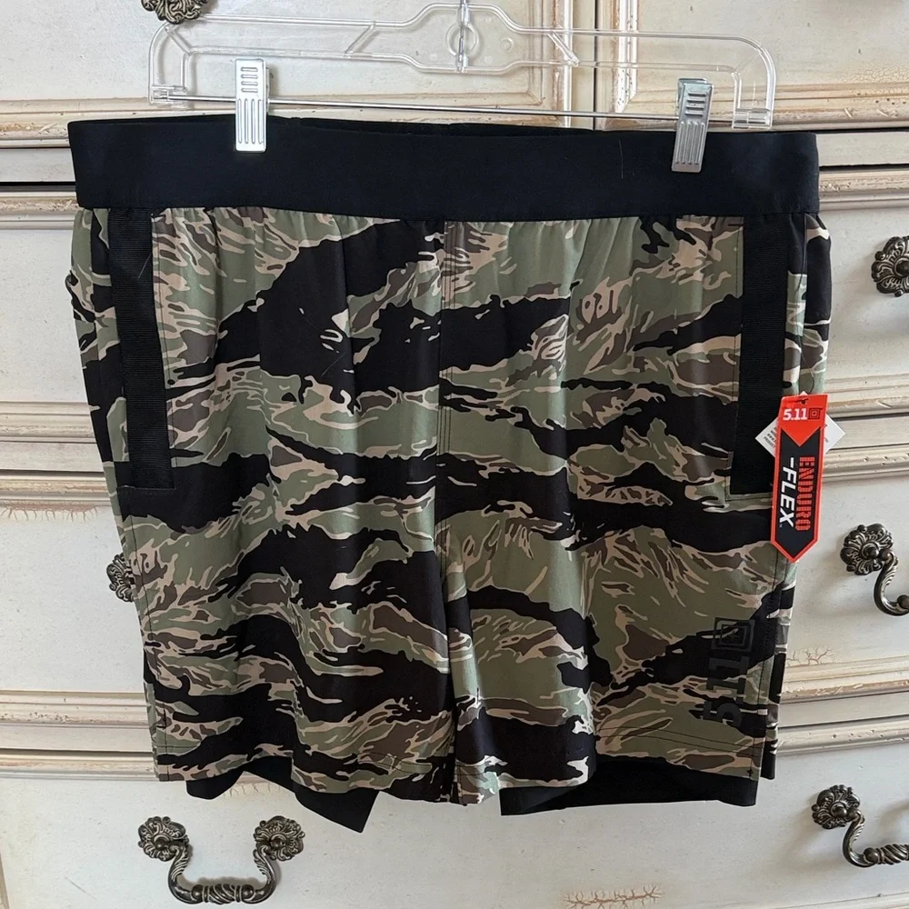 5.11 Tactical Men’s PT-R Havoc Tiger Stripe Camo Shorts - Picture 5 of 5